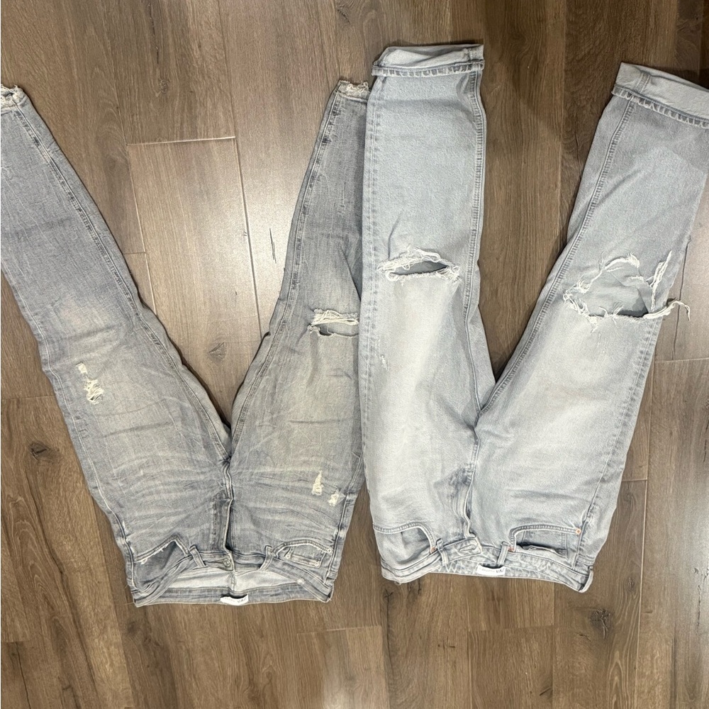 Zara Light Blue Distressed Women Jeans
